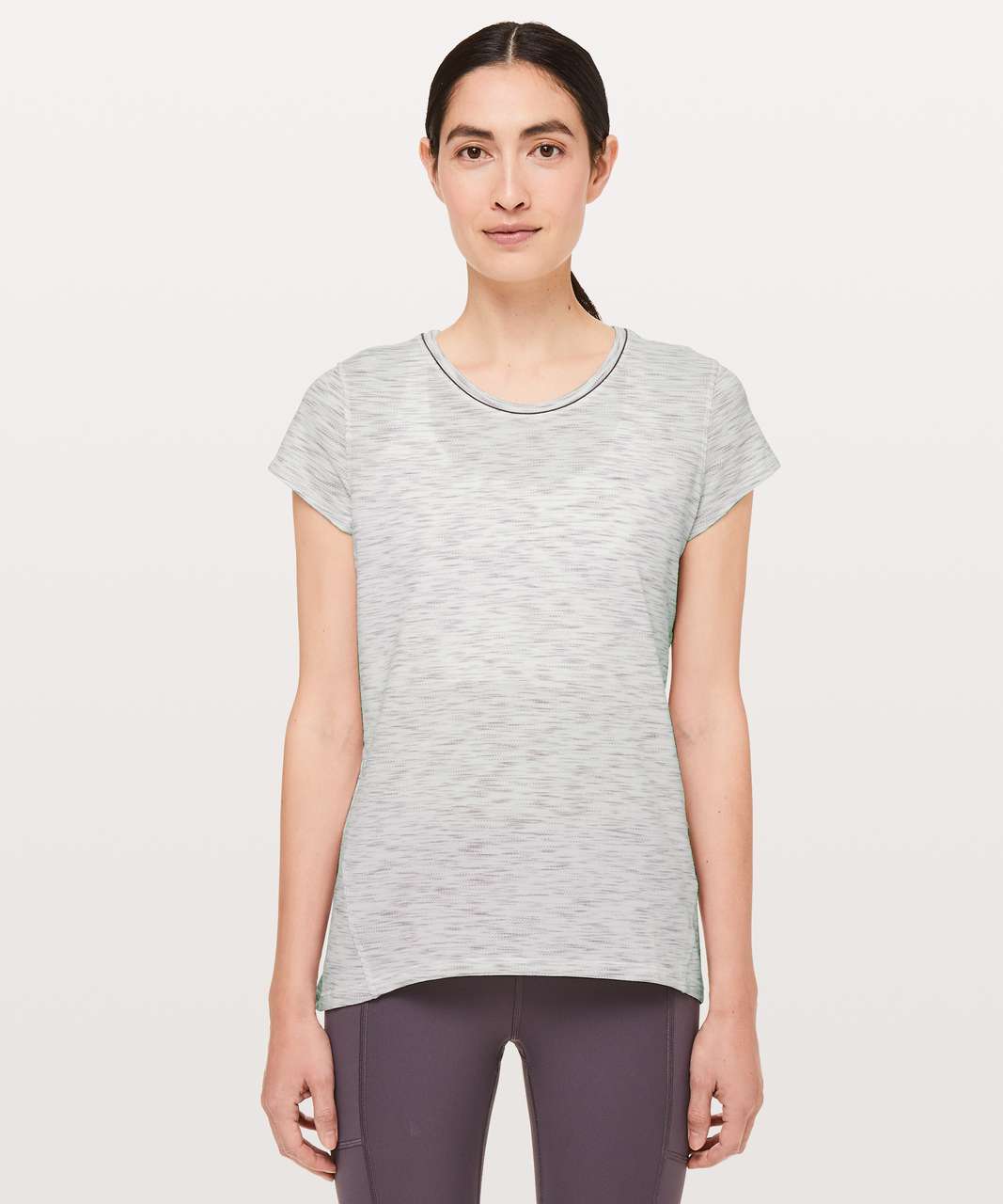 Lululemon Another Mile Short Sleeve - Tiger Space Dye Hail White (First Release)