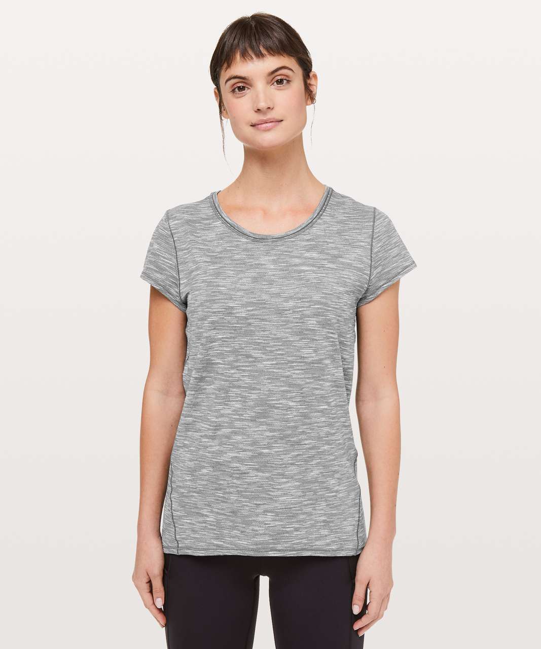 Lululemon Another Mile Short Sleeve - Tiger Space Dye Alpine White Dark Slate