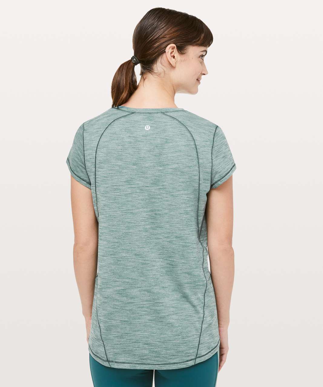 Lululemon Another Mile Short Sleeve - Heathered Green Smoke