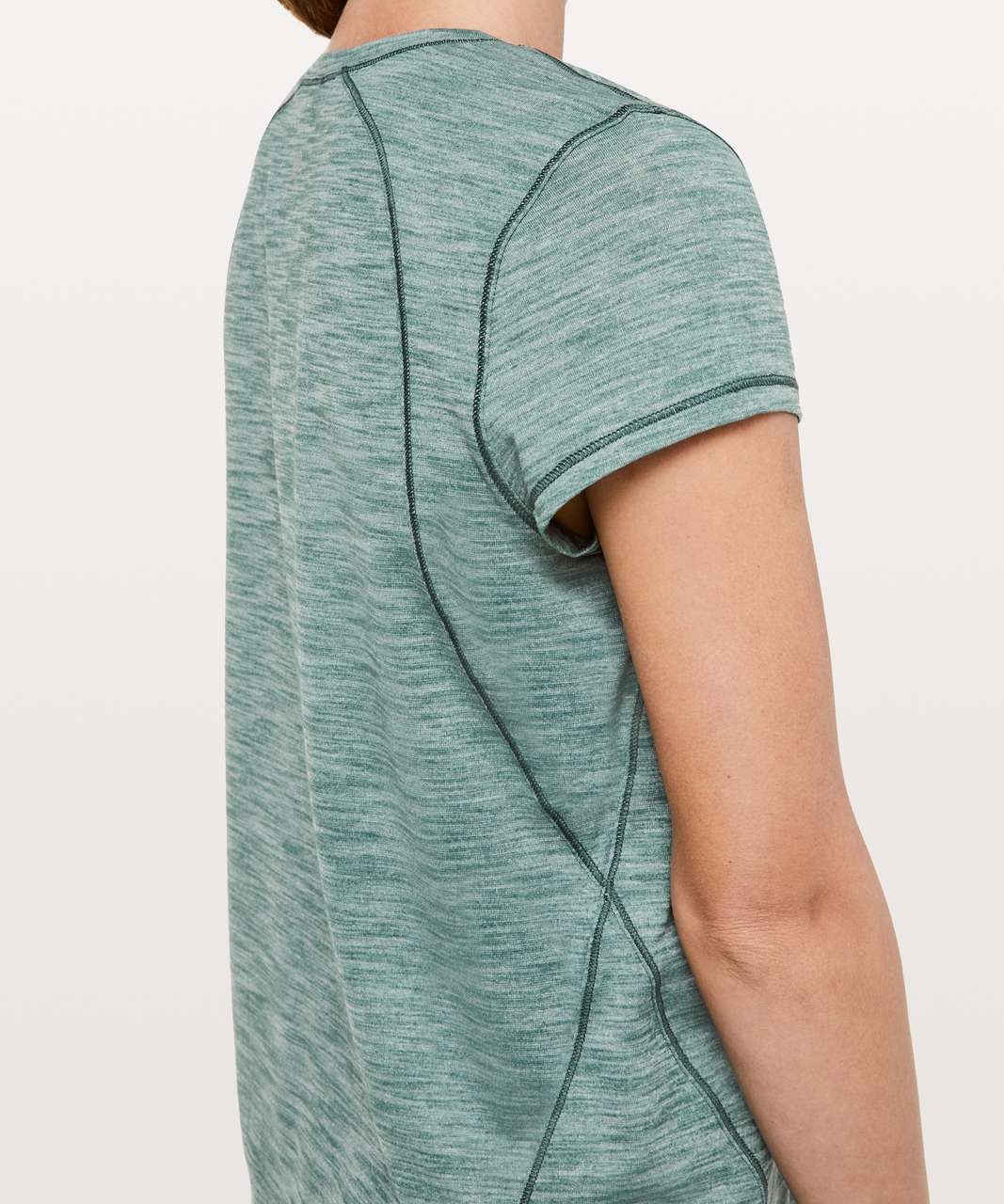 Lululemon Another Mile Short Sleeve - Heathered Green Smoke