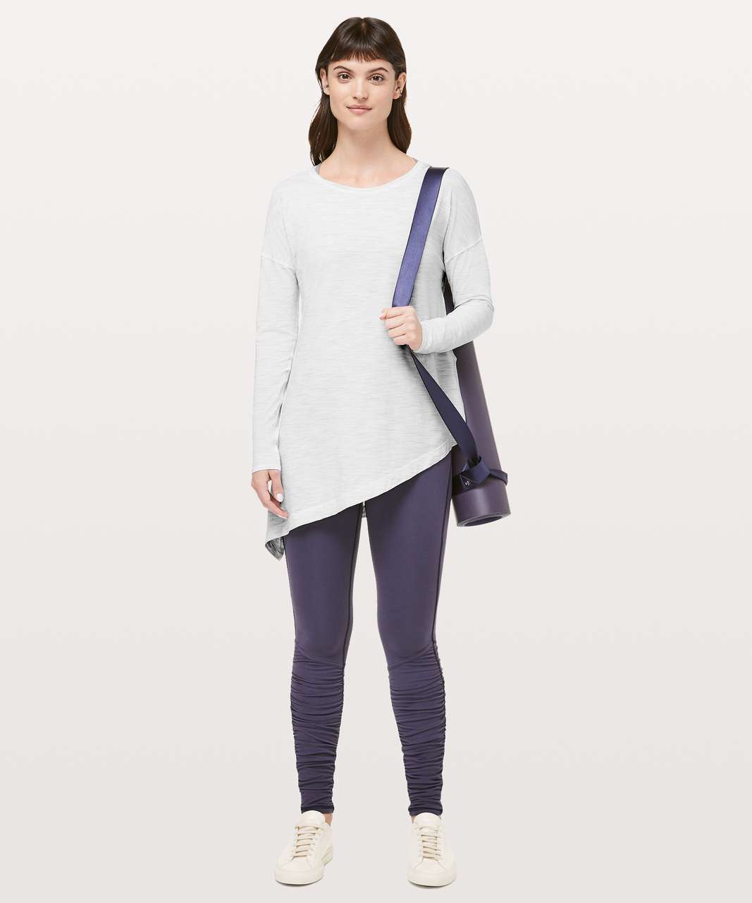 Lululemon To The Point Long Sleeve - 3 Colour Space Dye Ice Grey Alpine White