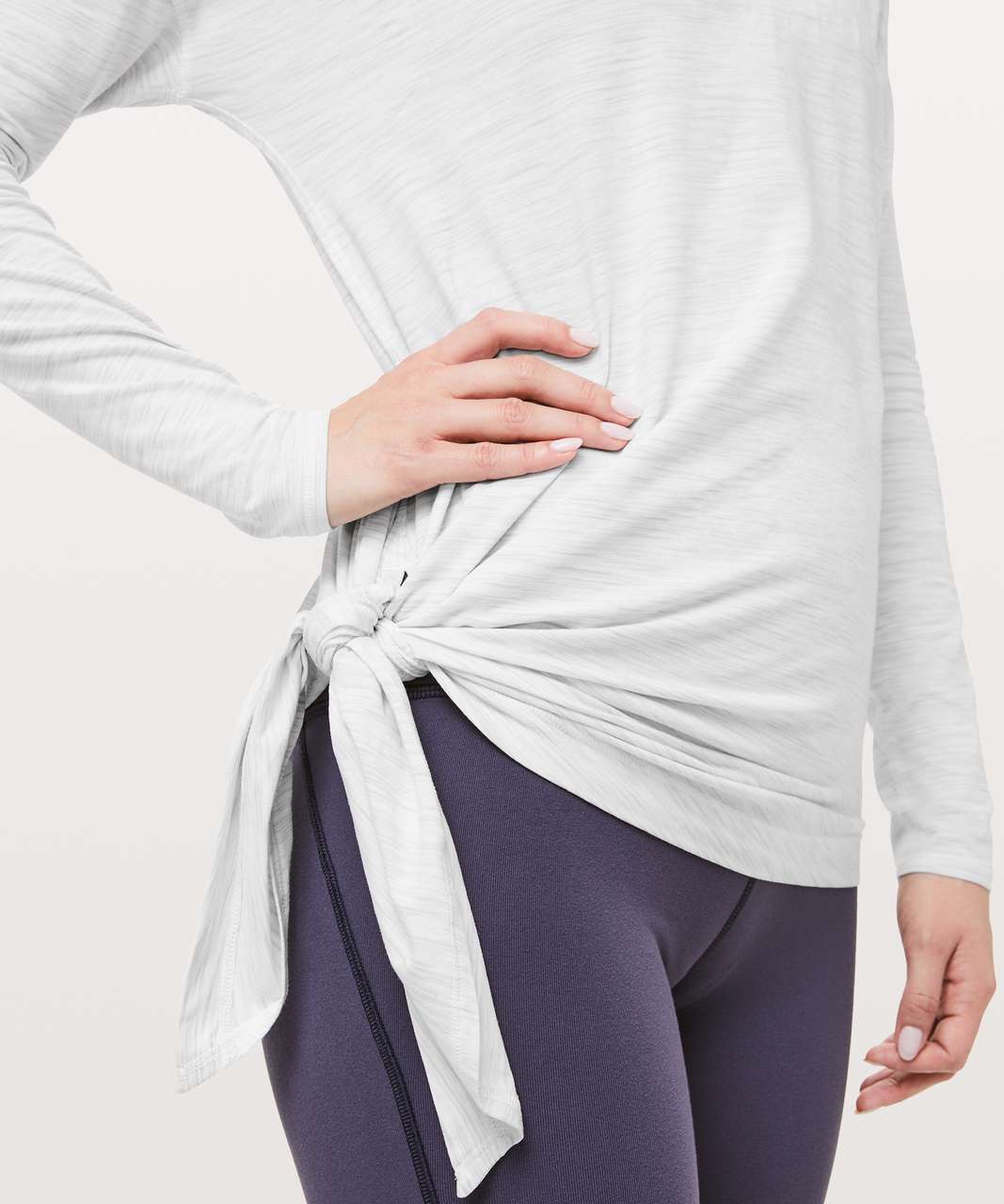 Lululemon To The Point Long Sleeve - 3 Colour Space Dye Ice Grey Alpine White