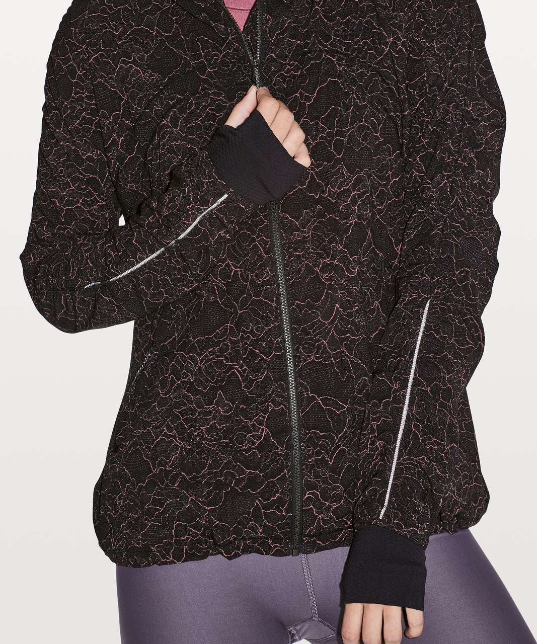 Lululemon Gather Me Slightly Jacket - Lacescape Spanish Rose Black