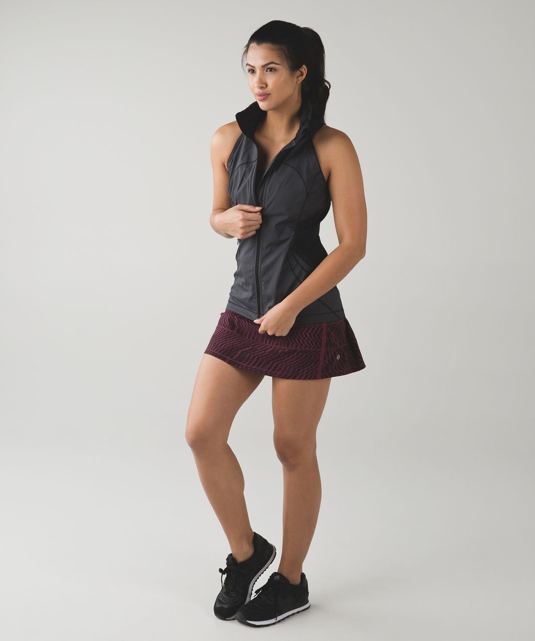 Lululemon Pace Rival Skirt II (Regular) - Shifted Horizon Red Grape Black / Bordeaux Drama