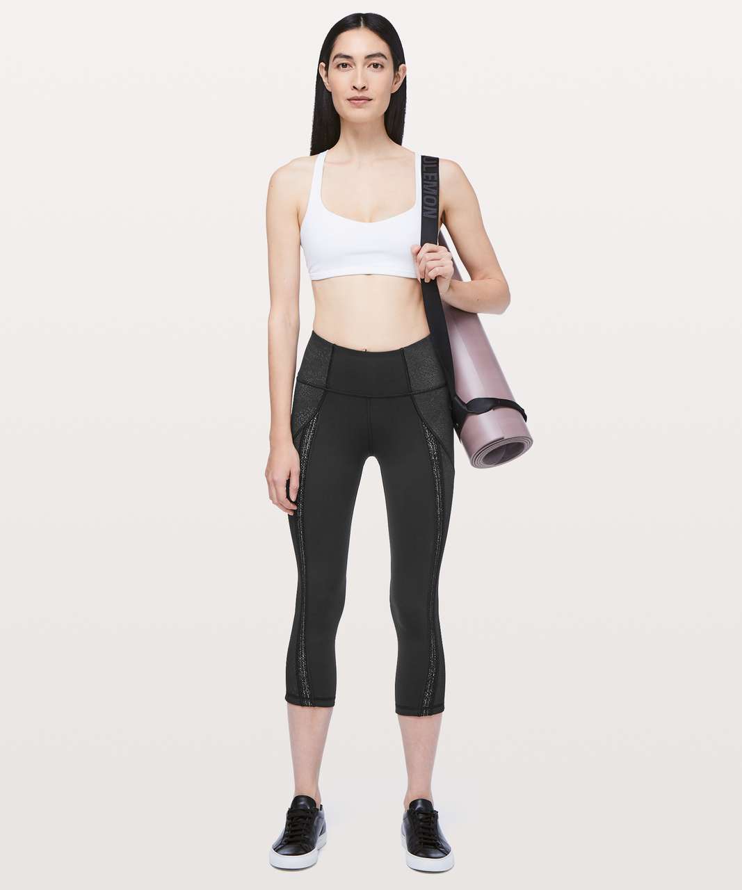 Lululemon Power Lines Crop *21" - Black / Meisai Black White