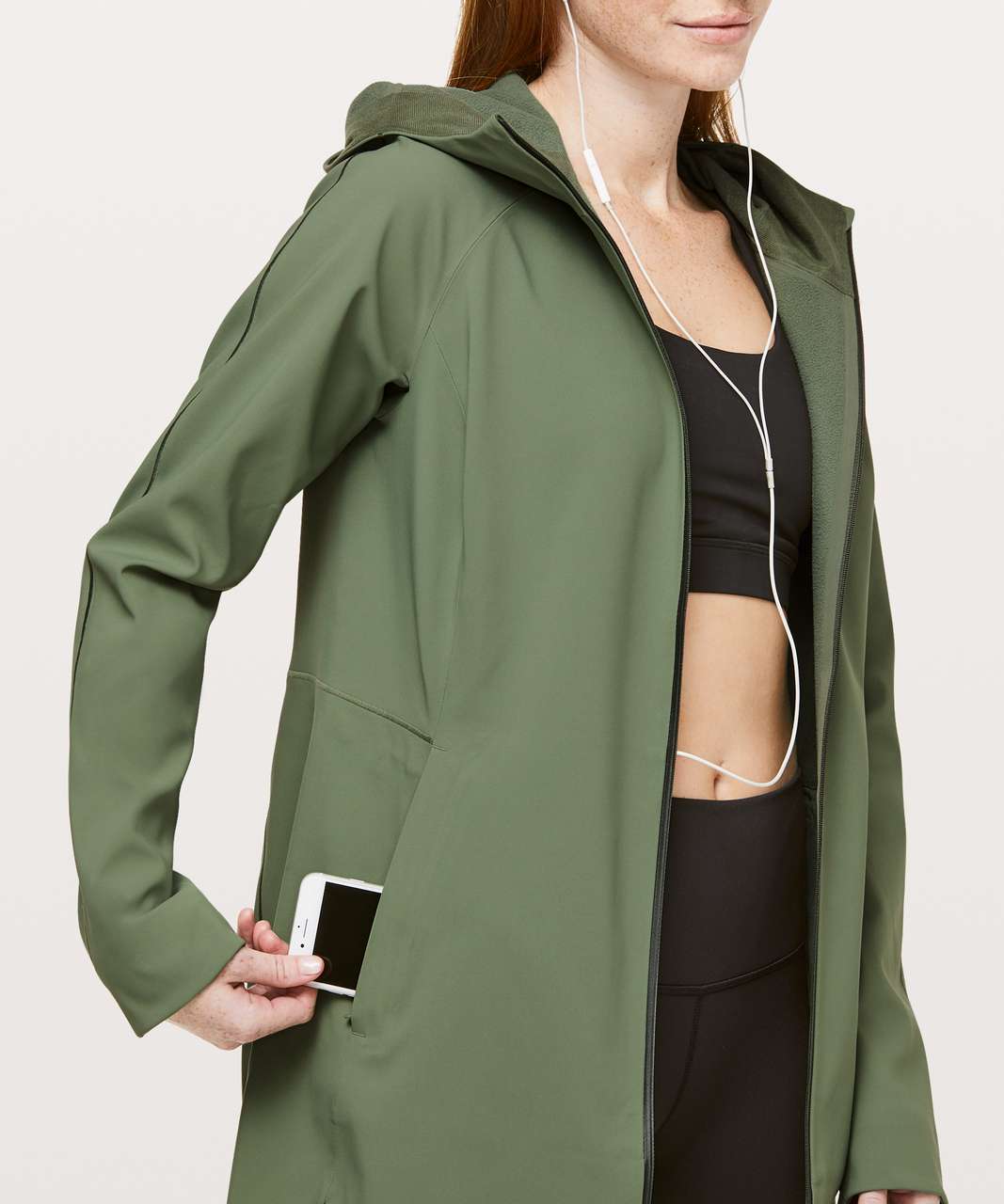 Lululemon Glyde Along Softshell - Green Twill