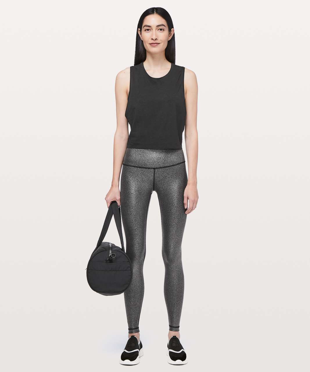 Lululemon Wunder Under High-Rise Tight *Foil 28 - Luminosity Foil Print  Black Silver - lulu fanatics