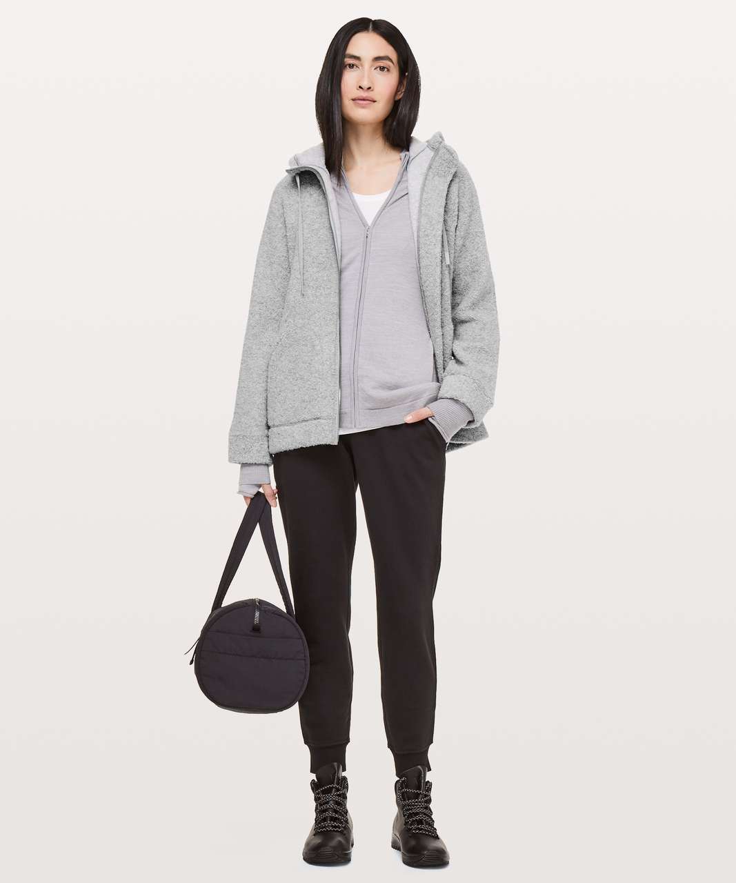 Lululemon So Sherpa Hooded Jacket - Heathered Silver Spoon