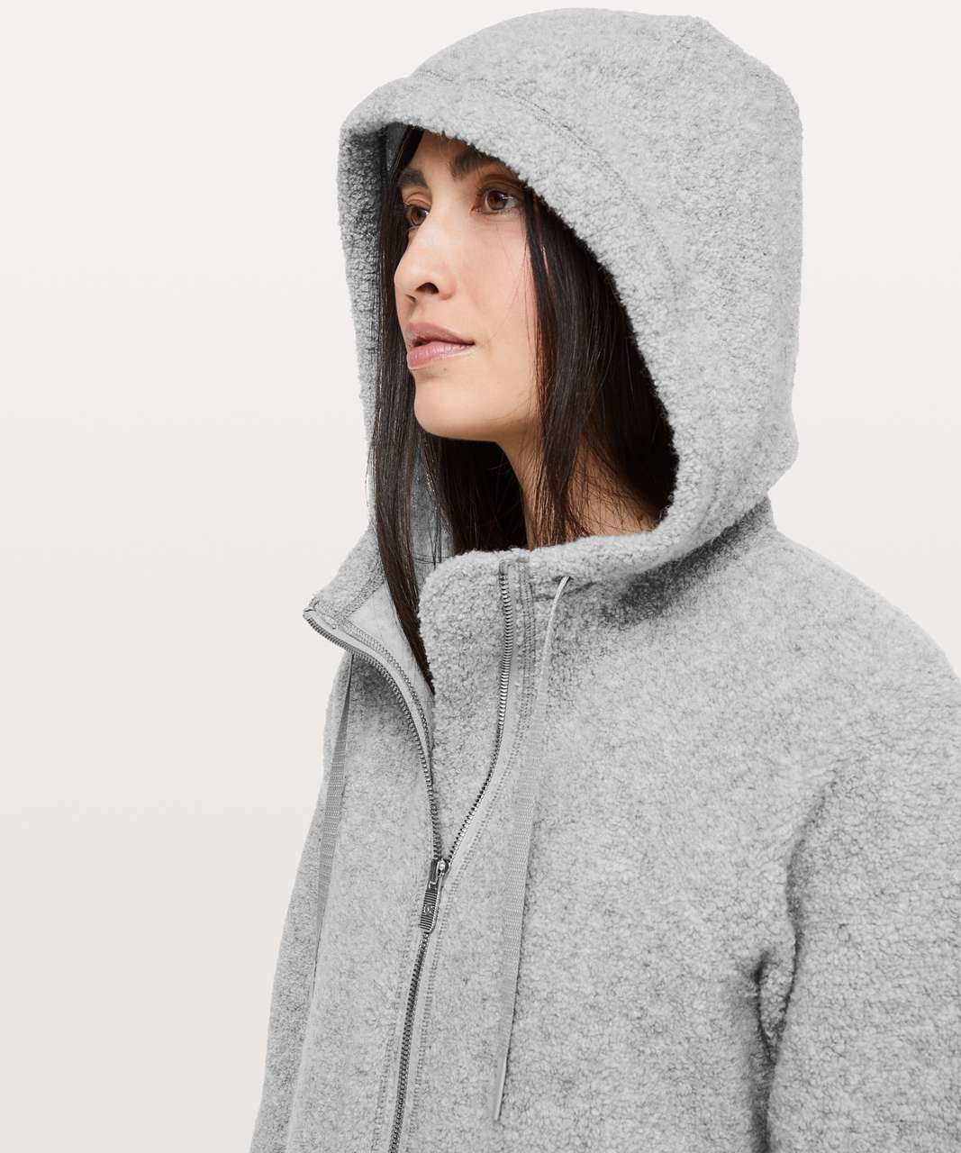 Lululemon So Sherpa Hooded Jacket - Heathered Silver Spoon