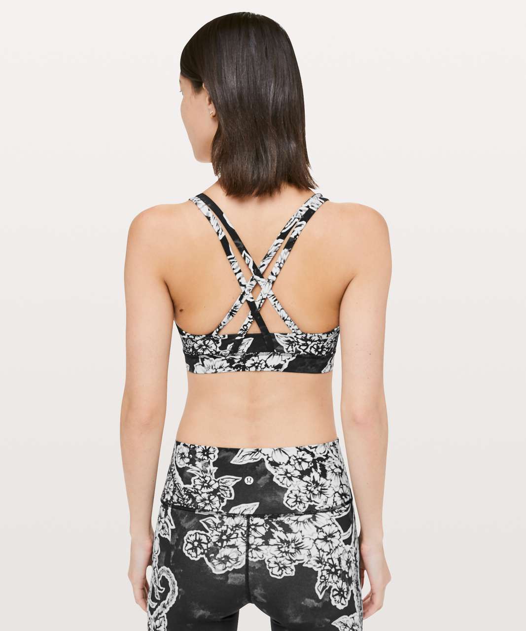 Lululemon Energy Bra - Luminosity Foil Print Black Black - lulu fanatics