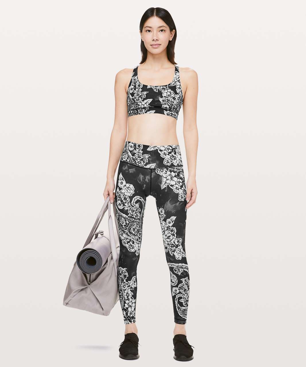 Lululemon Energy Bra - Painted Paisley Energy Bra Silver Ice Black