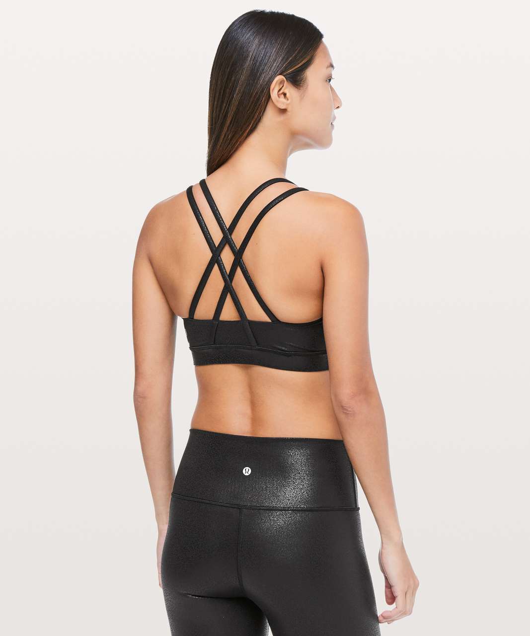 Lululemon Energy Bra Shine Medium Support Acclimatize Black Foil Size 2 -  $40 - From Blessedwifey