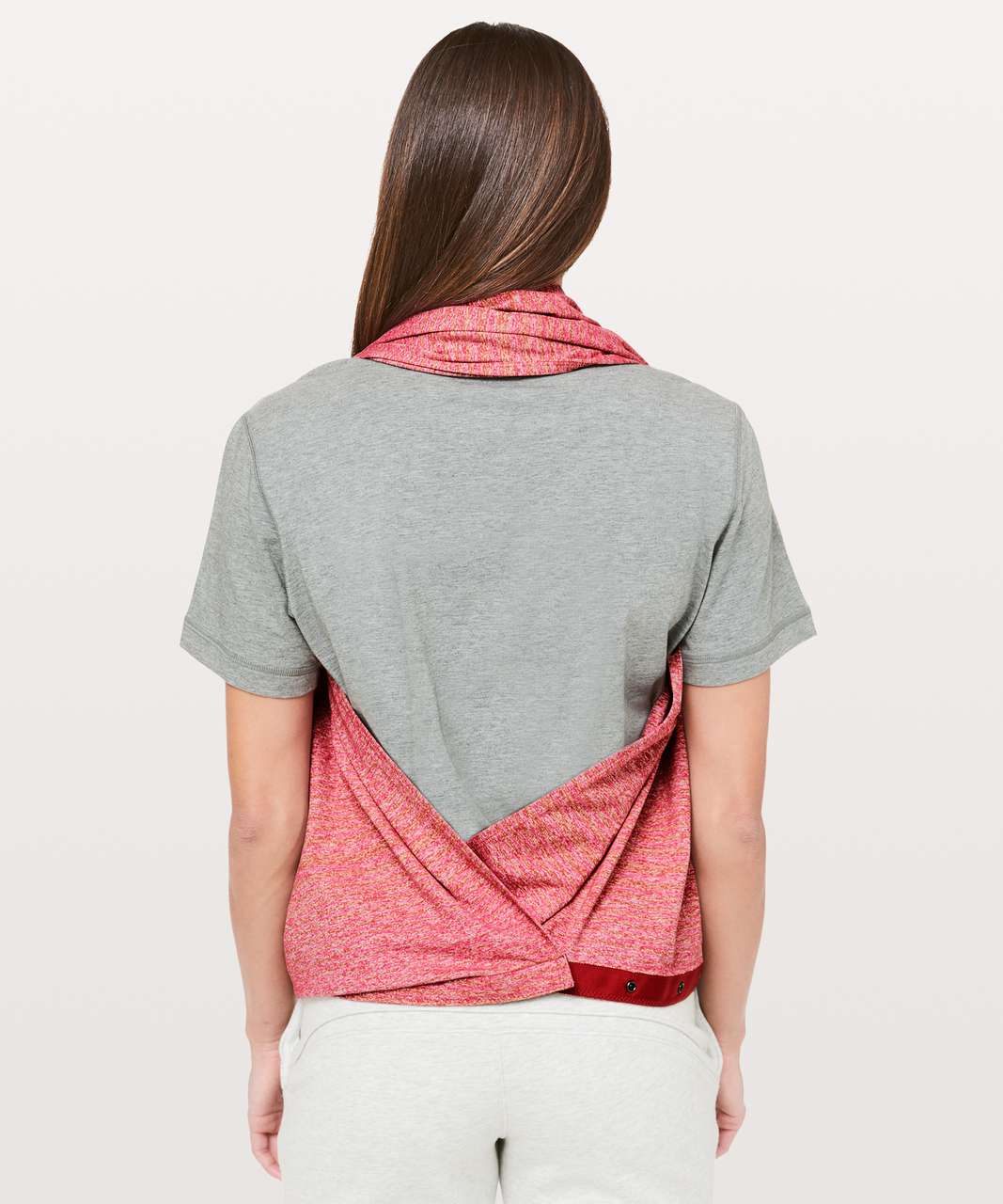 Lululemon Vinyasa Scarf *Rulu - Mini Akido Stripe Heathered Violet Red Heathered Dark Sport Red