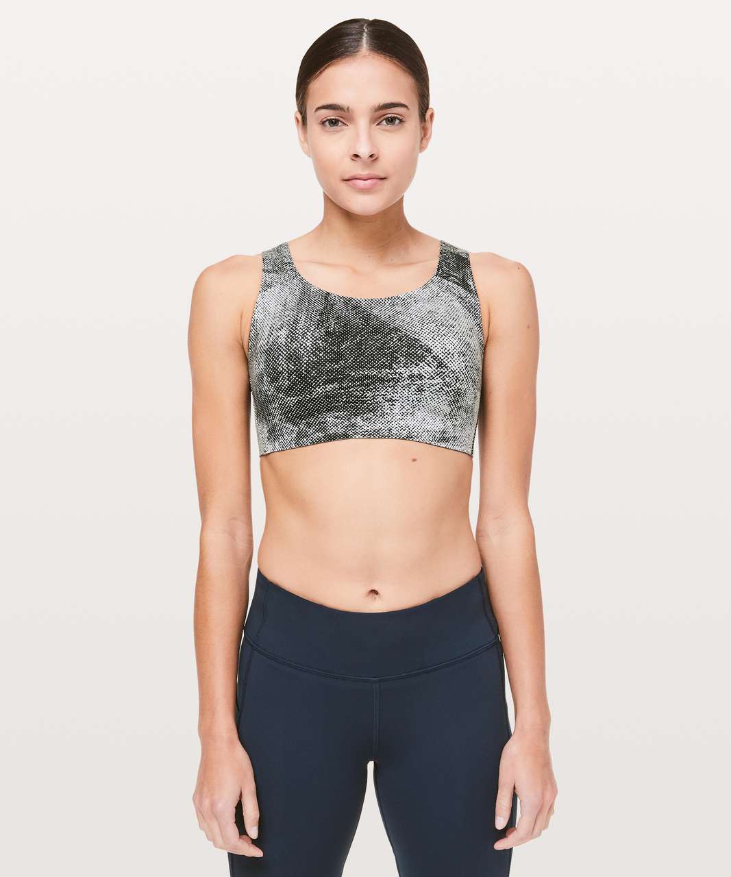 Lululemon Enlite Bra - Pixel Print Ice Grey Black - lulu fanatics