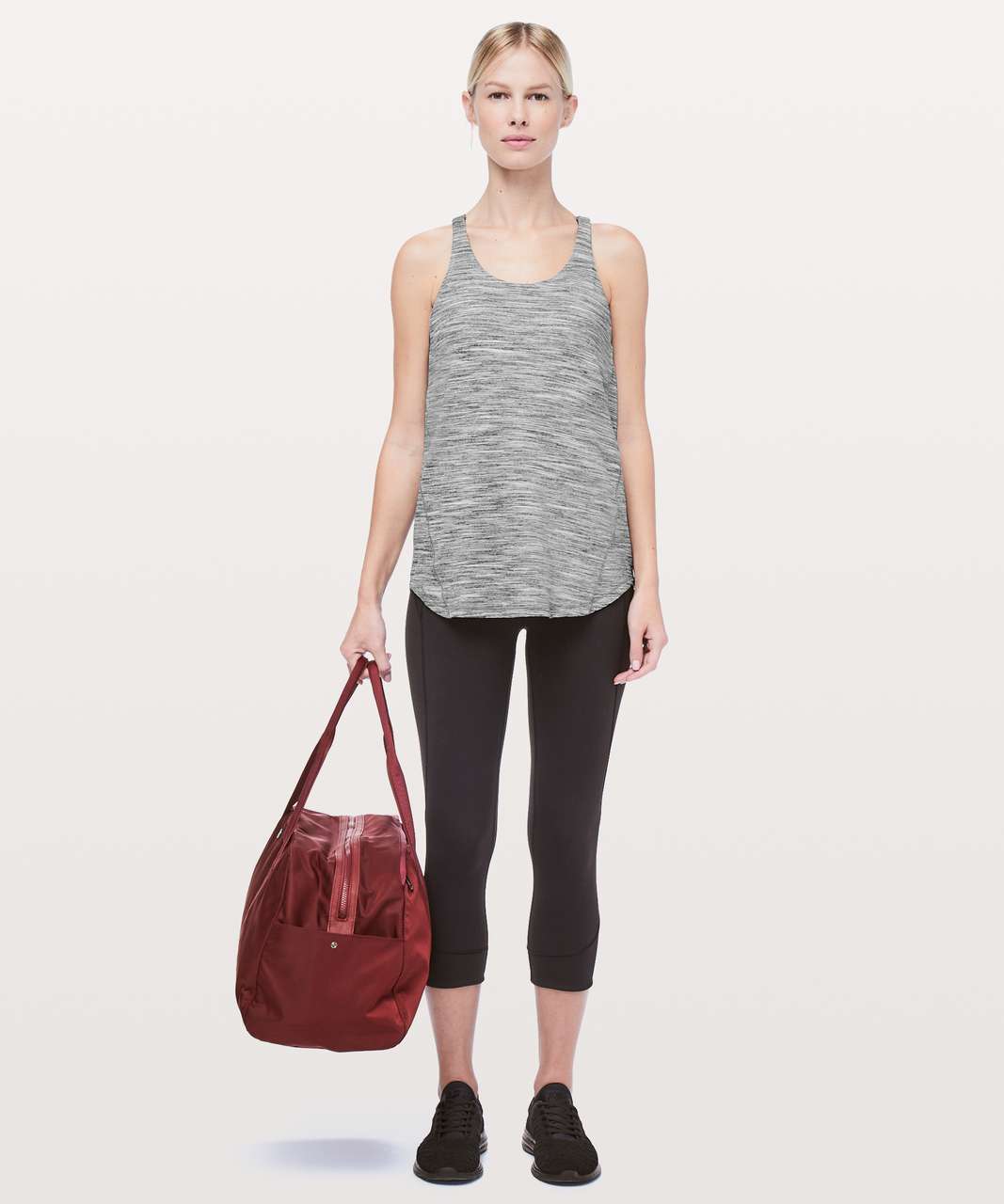 Lululemon Moment To Movement 2-In-1 Tank - Space Dye Camo Black White / Black