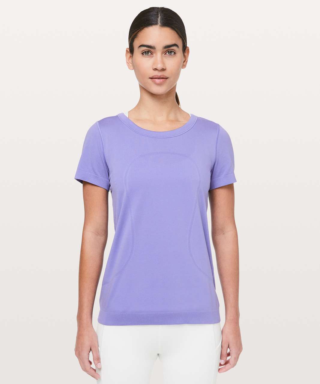 Lululemon Womens Athletic Top Short Sleeve Yoga Shirt Purple