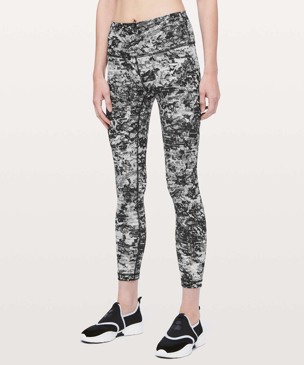 LULULEMON Wunder Under HR Crop 21 8 Camo Jacquard Alpine White Starlight