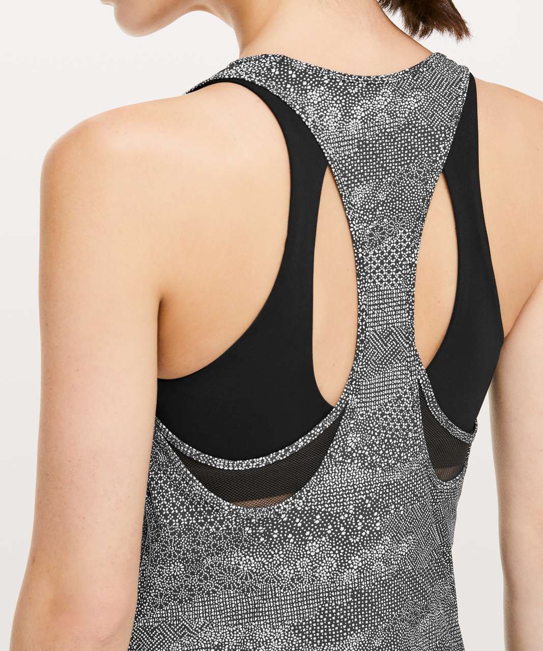 Lululemon Cross Conditioning 2-In-1 Tank *Medium Support B/C Cup - Meisai White Black / Black