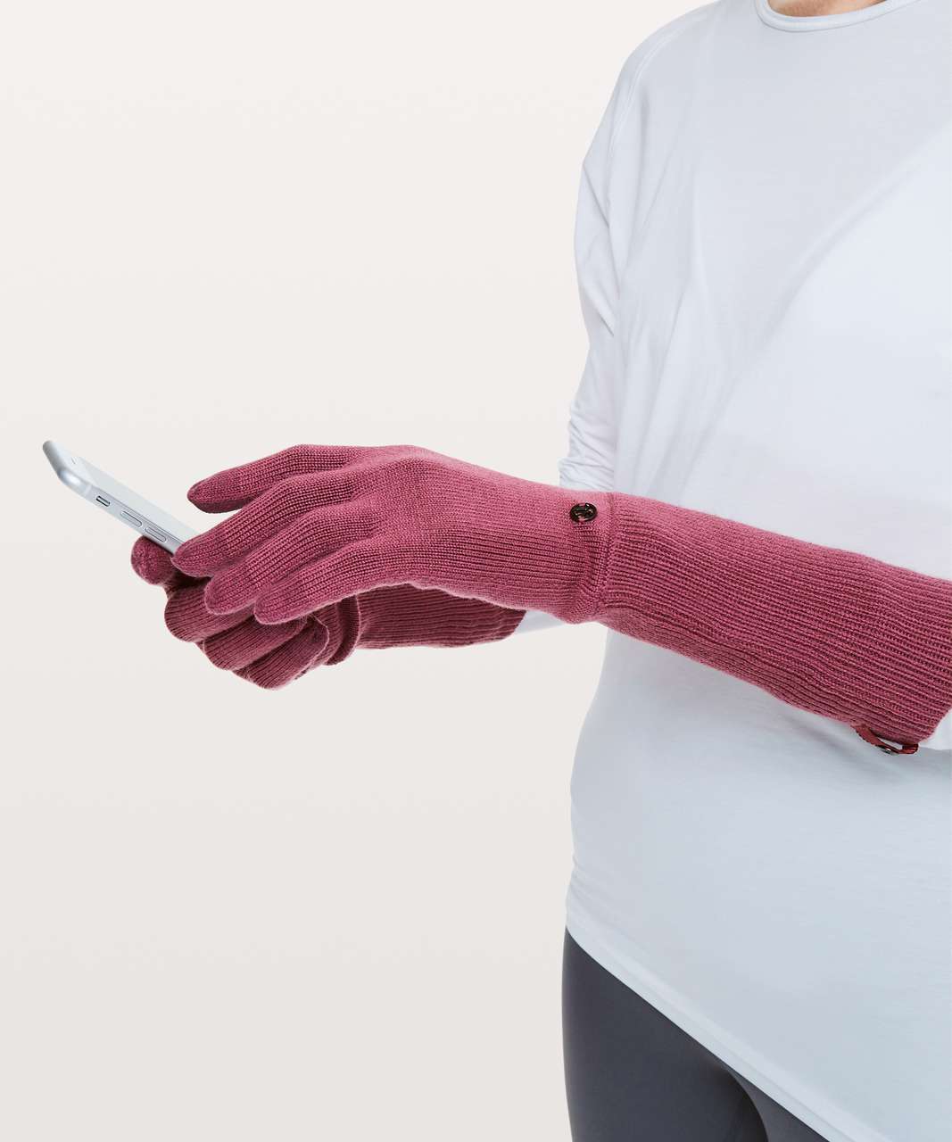 Lululemon Scroll On Knit Gloves - Misty Merlot