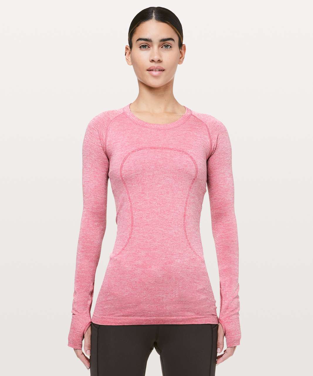 Lululemon Swiftly Tech Long Sleeve Crew - Black / White / Black - lulu  fanatics