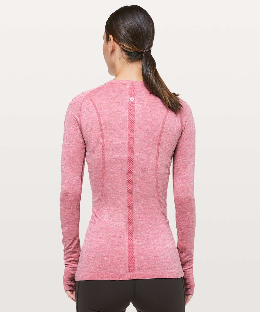 Lululemon Swiftly Tech Long Sleeve Crew *Sparkle - Violet Red / White / Silver