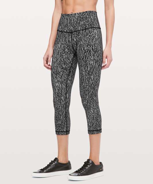 Lululemon Wunder Under Crop III - Heathered Black - lulu fanatics