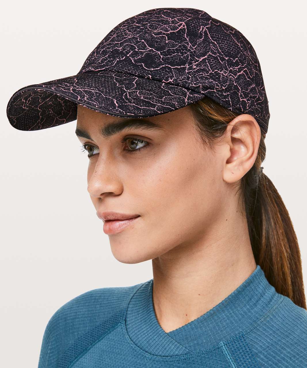 Lululemon Baller Hat Run - Lacescape Spanish Rose Black