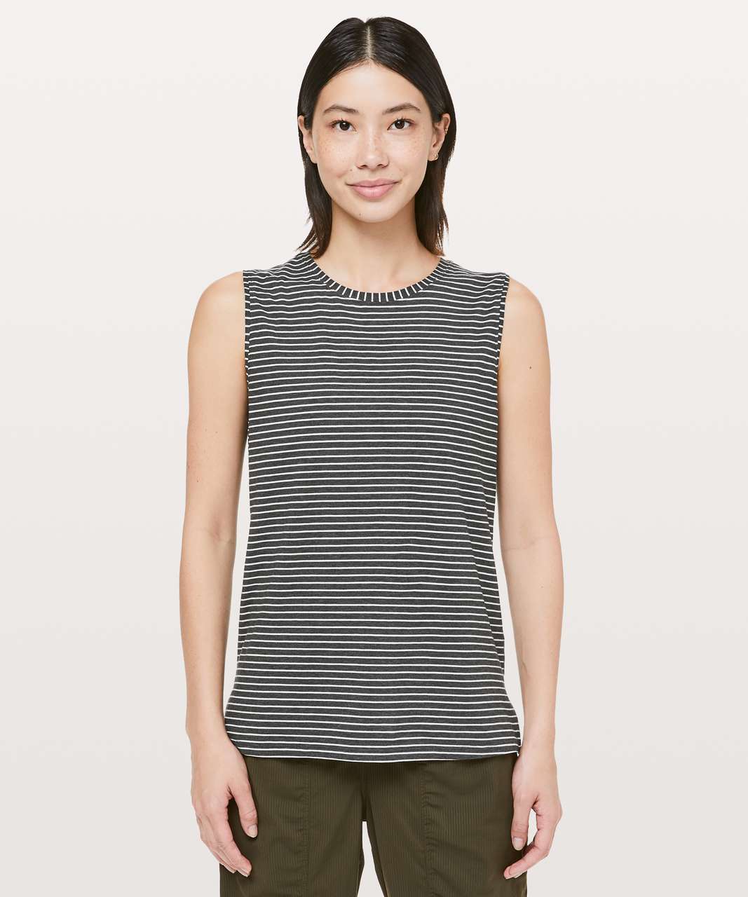 Lululemon Love Sleeveless Tank - Modern Stripe Heathered Black White