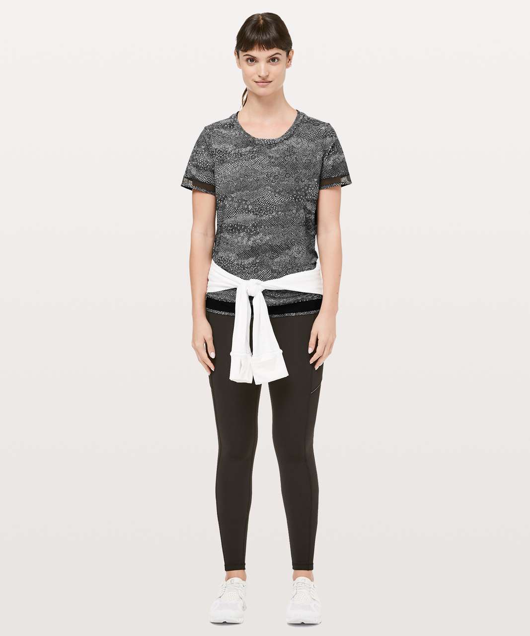 Lululemon Serve Up Some Sun Short Sleeve - Meisai White Black / Black