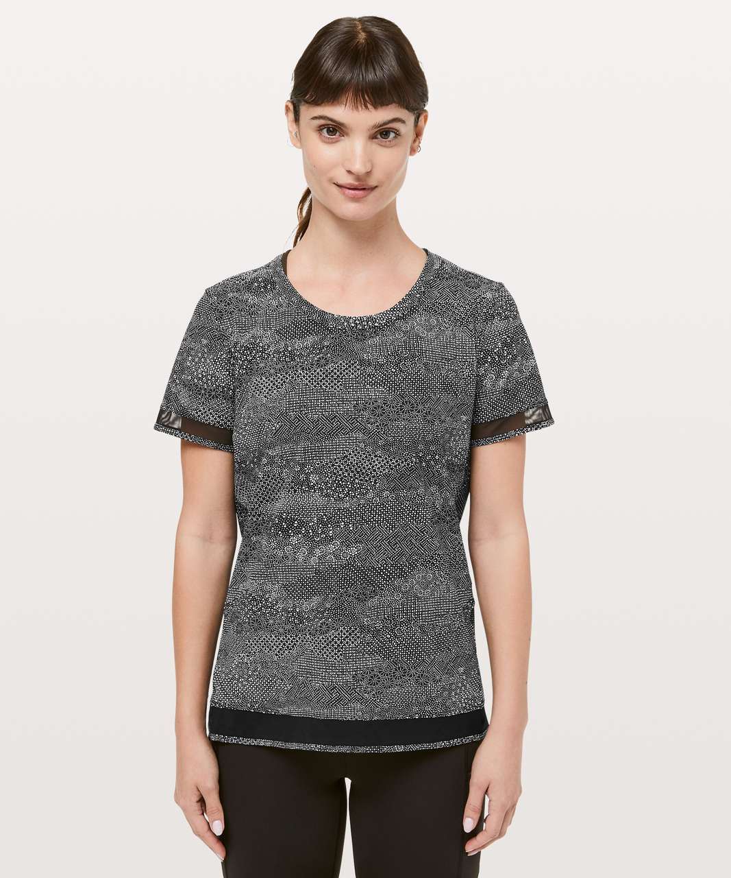 Lululemon Serve Up Some Sun Short Sleeve - Meisai White Black / Black