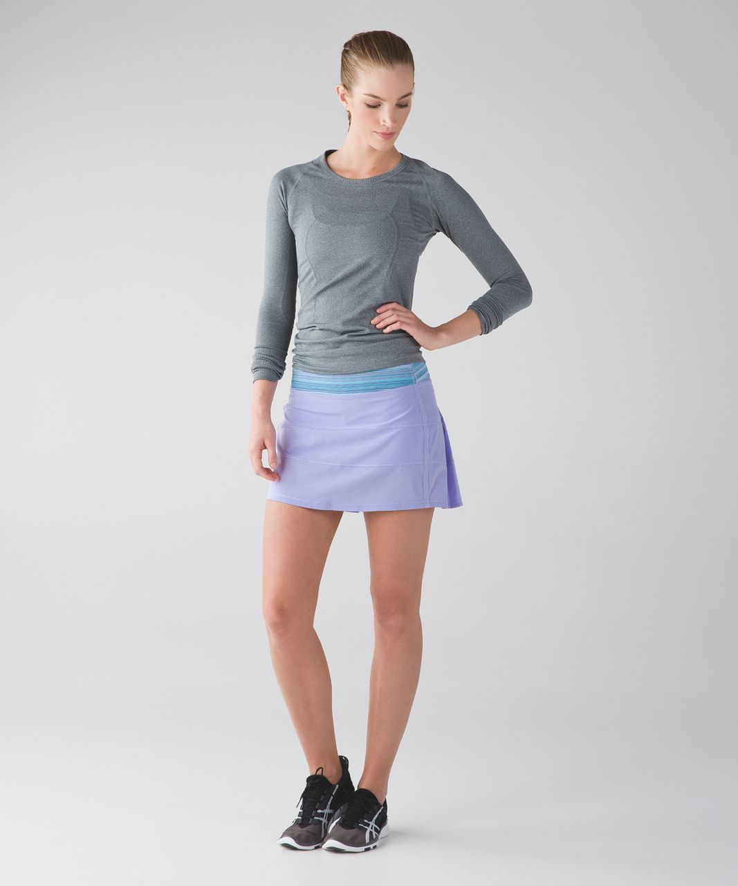 Lululemon Pace Rival Skirt II (Tall) - Lilac / Wave Twist Lilac Caspian Blue