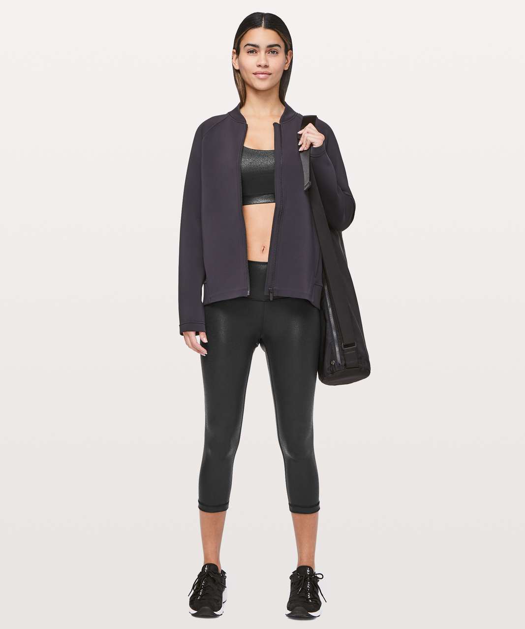 Lululemon Wunder Under Crop High-Rise *Foil 21" - Luminosity Foil Print Black Black (First Release)