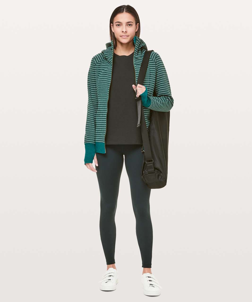 Lululemon Scuba Hoodie *Classic Cotton Fleece - Parallel Stripe Heathered Emerald Heathered Green Smoke