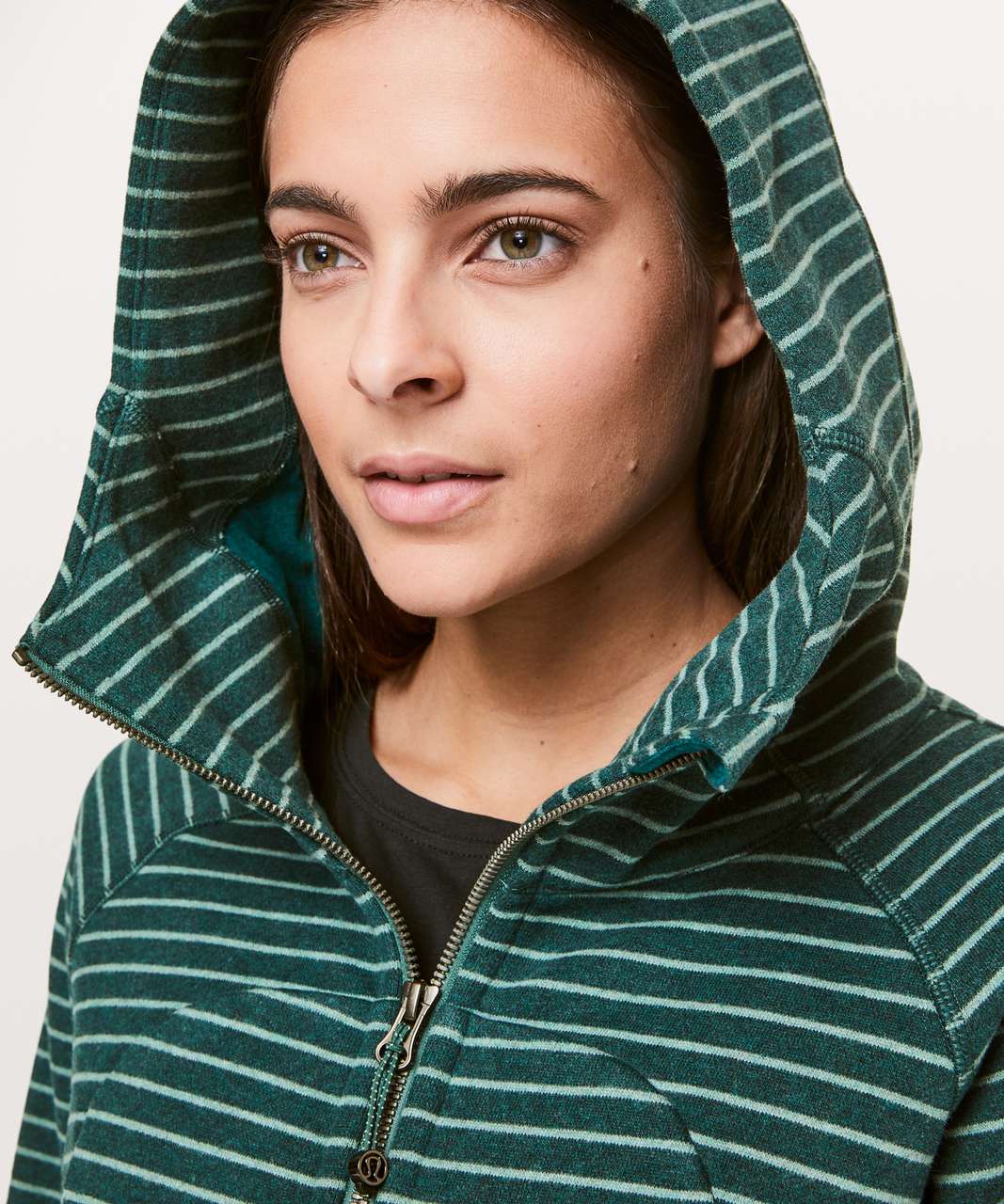 Lululemon Scuba Hoodie *Classic Cotton Fleece - Parallel Stripe Heathered Emerald Heathered Green Smoke