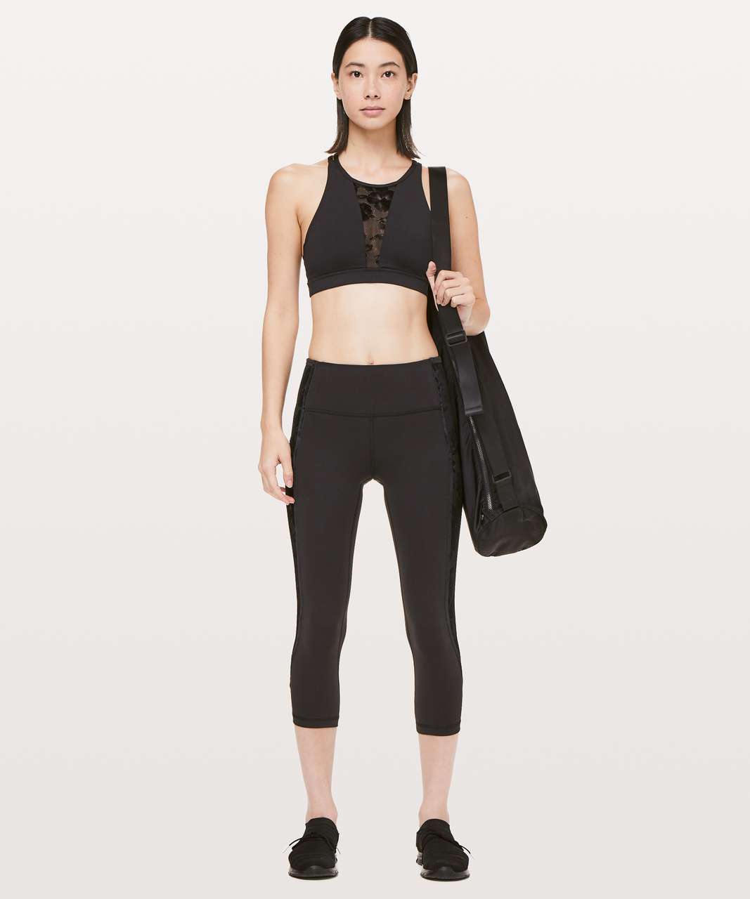 Lululemon Energy Bra Flocked - Black - lulu fanatics