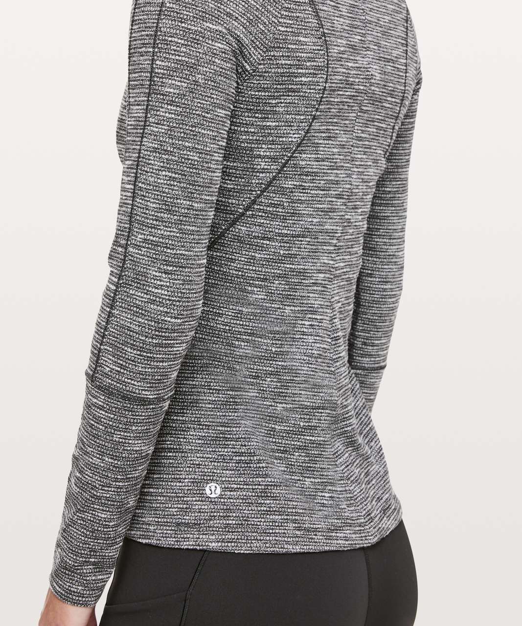 Lululemon Brisk Running 1/2 Zip - Coco Pique Black White