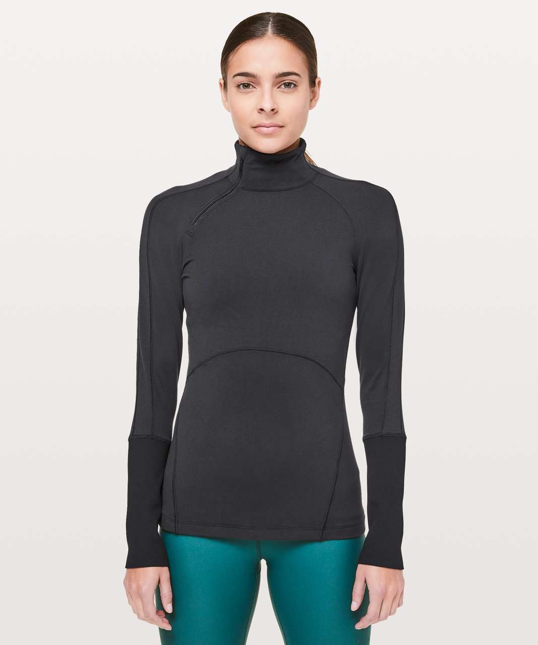 Lululemon Brisk Running 1/2 Zip - Black - lulu fanatics