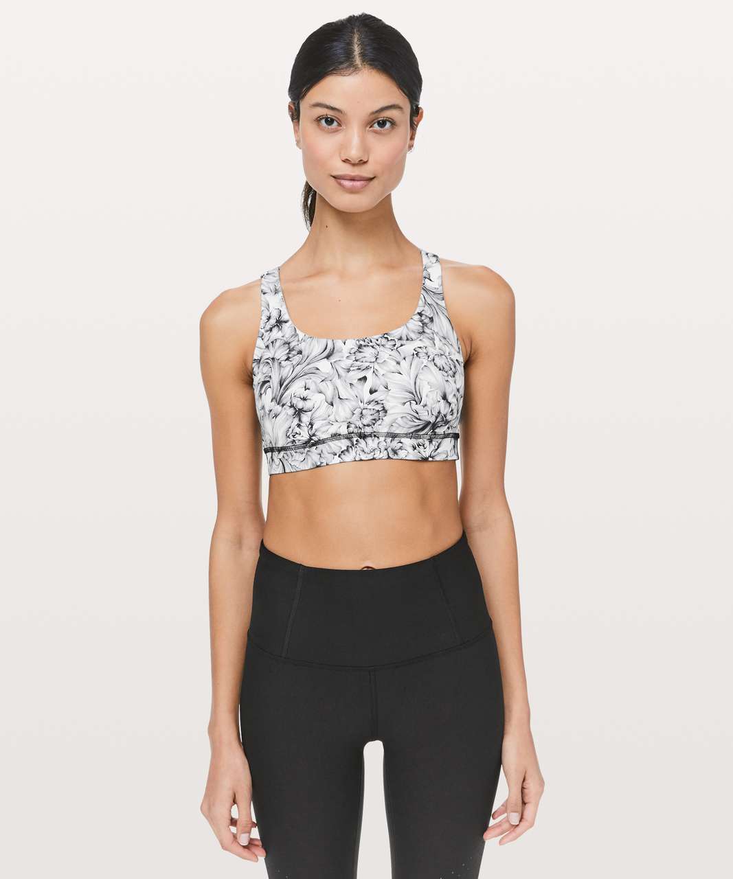 Lululemon Energy Bra - Nami Wave White Black - lulu fanatics