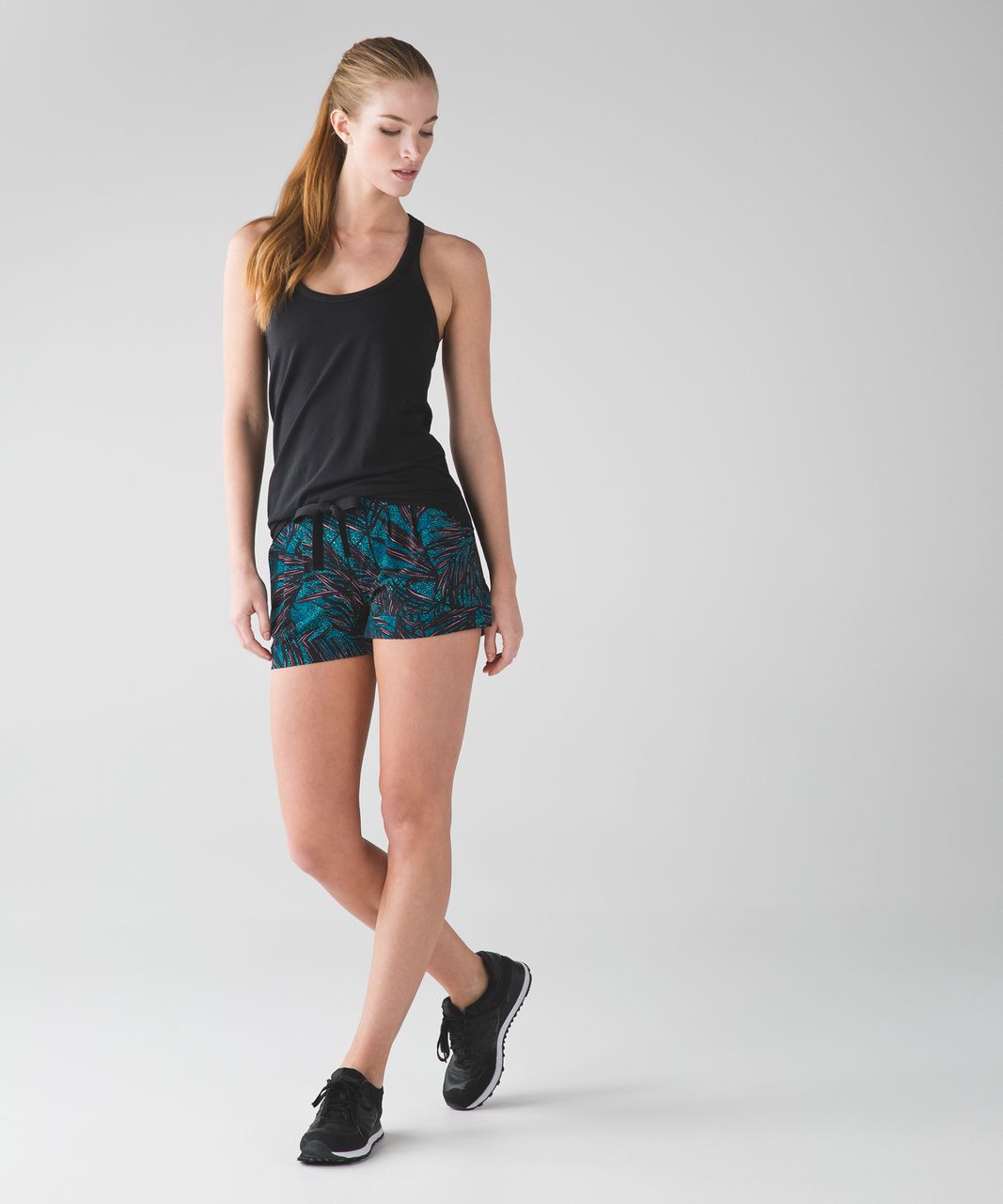 Lululemon Tight Stuff Crop - Mini Palm Lace Tofino Teal Multi - lulu  fanatics