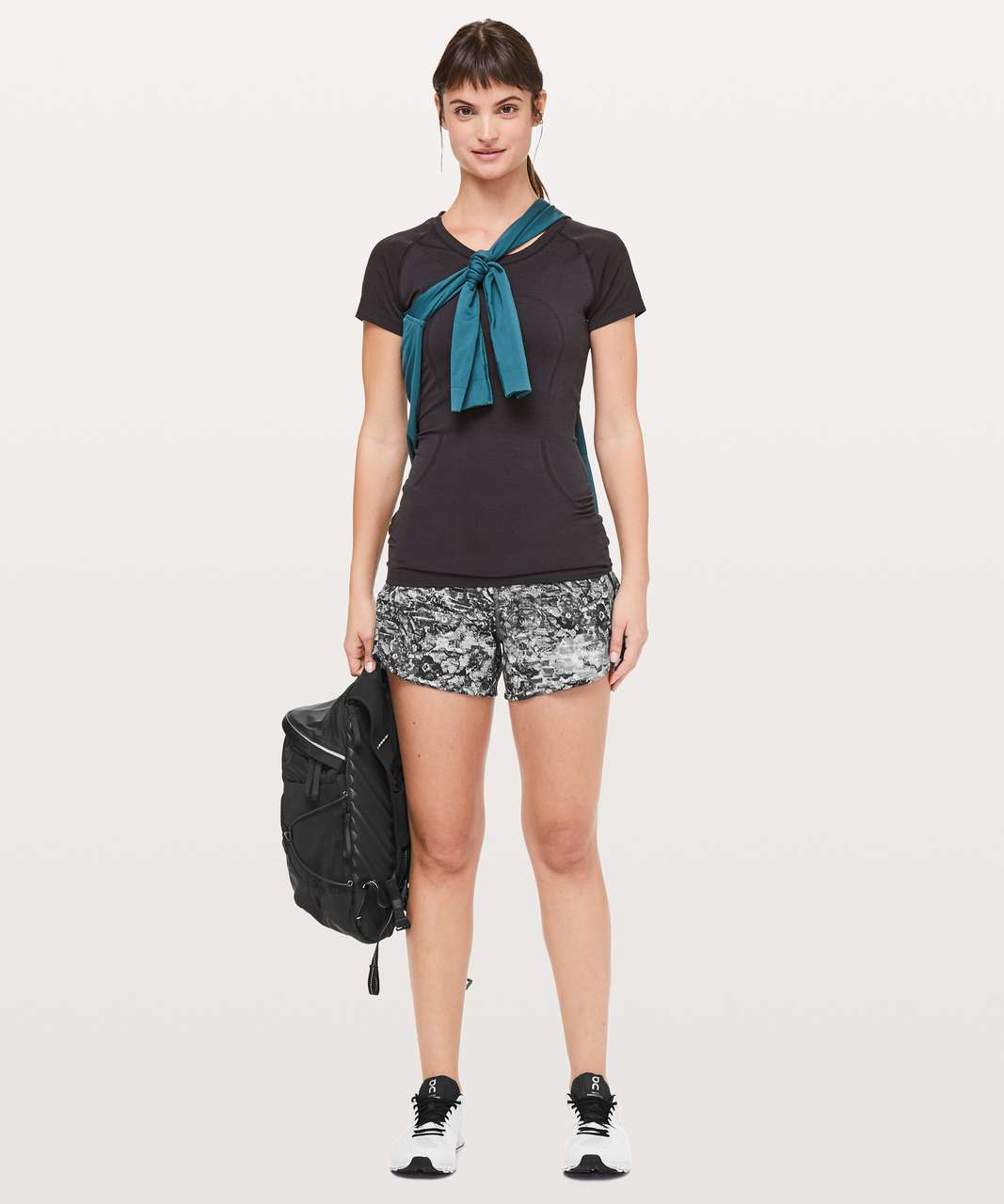 Lululemon Tracker Short V *4" - Masked Lace Starlight Black