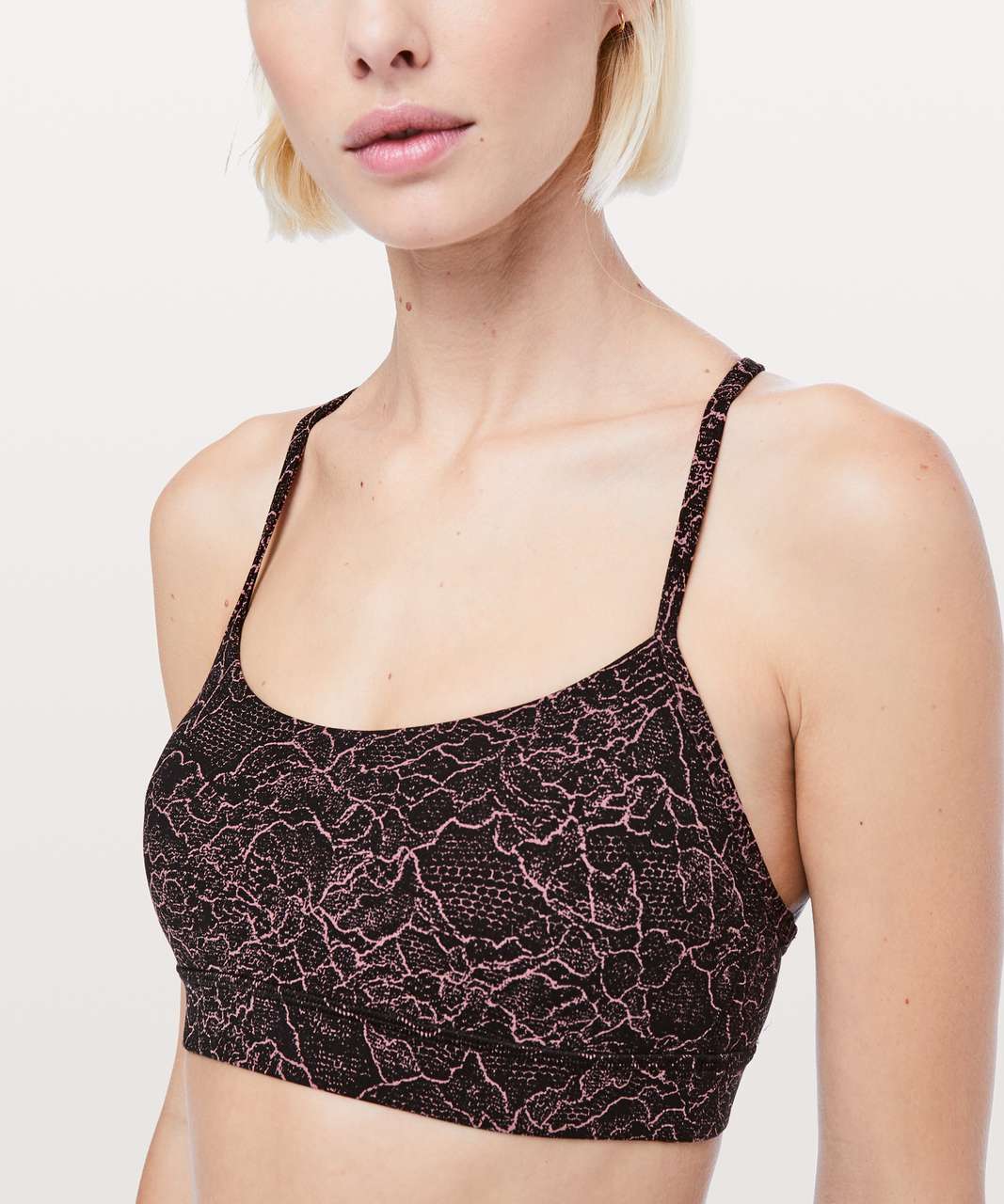 Lululemon Flow Y Bra *Nulu - Lacescape Spanish Rose Black