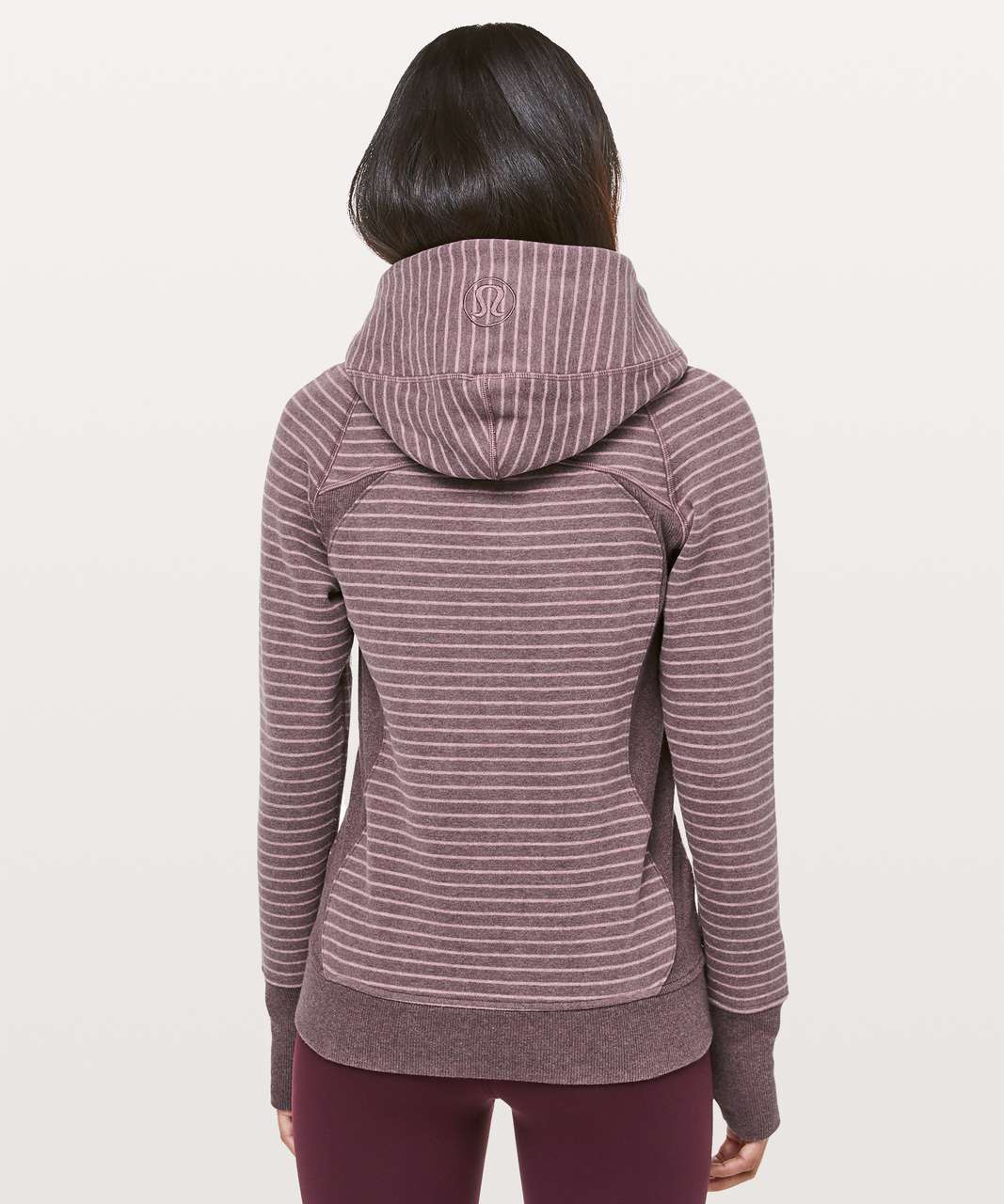 Lululemon Scuba Hoodie *Classic Cotton Fleece - Parallel Stripe Heathered Antique Bark Heathered Misty Merlot