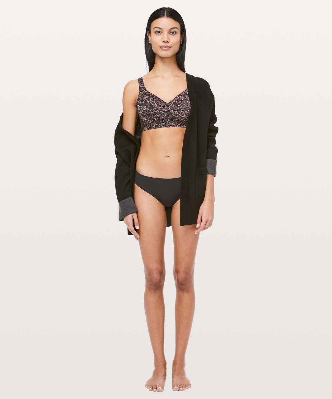 Lululemon Like Nothing Bra *Lace - Black / Barely Beige - lulu fanatics