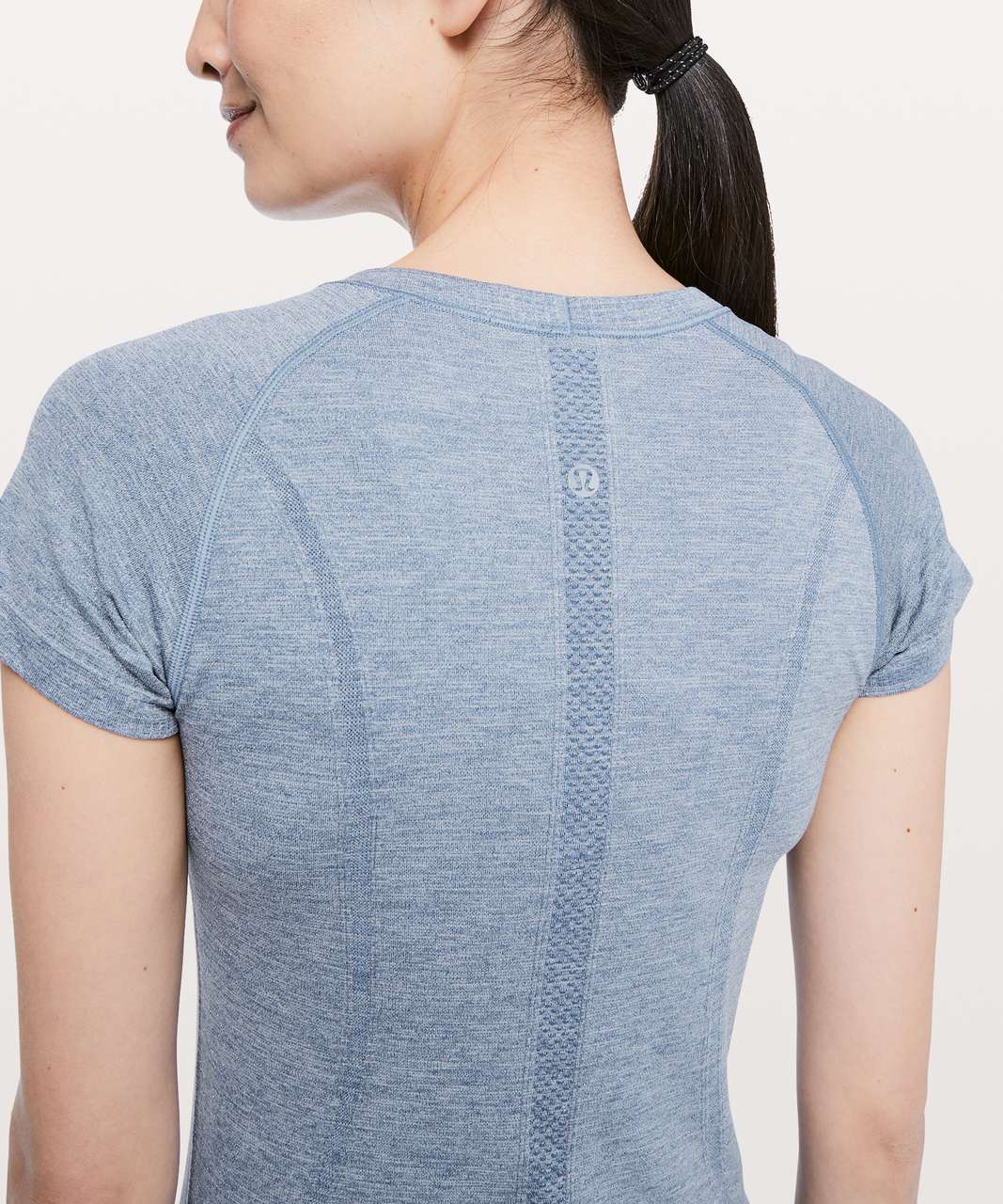 Lululemon Swiftly Tech Short Sleeve Crew *Sparkle - Gatsby Blue / White /  Silver - lulu fanatics