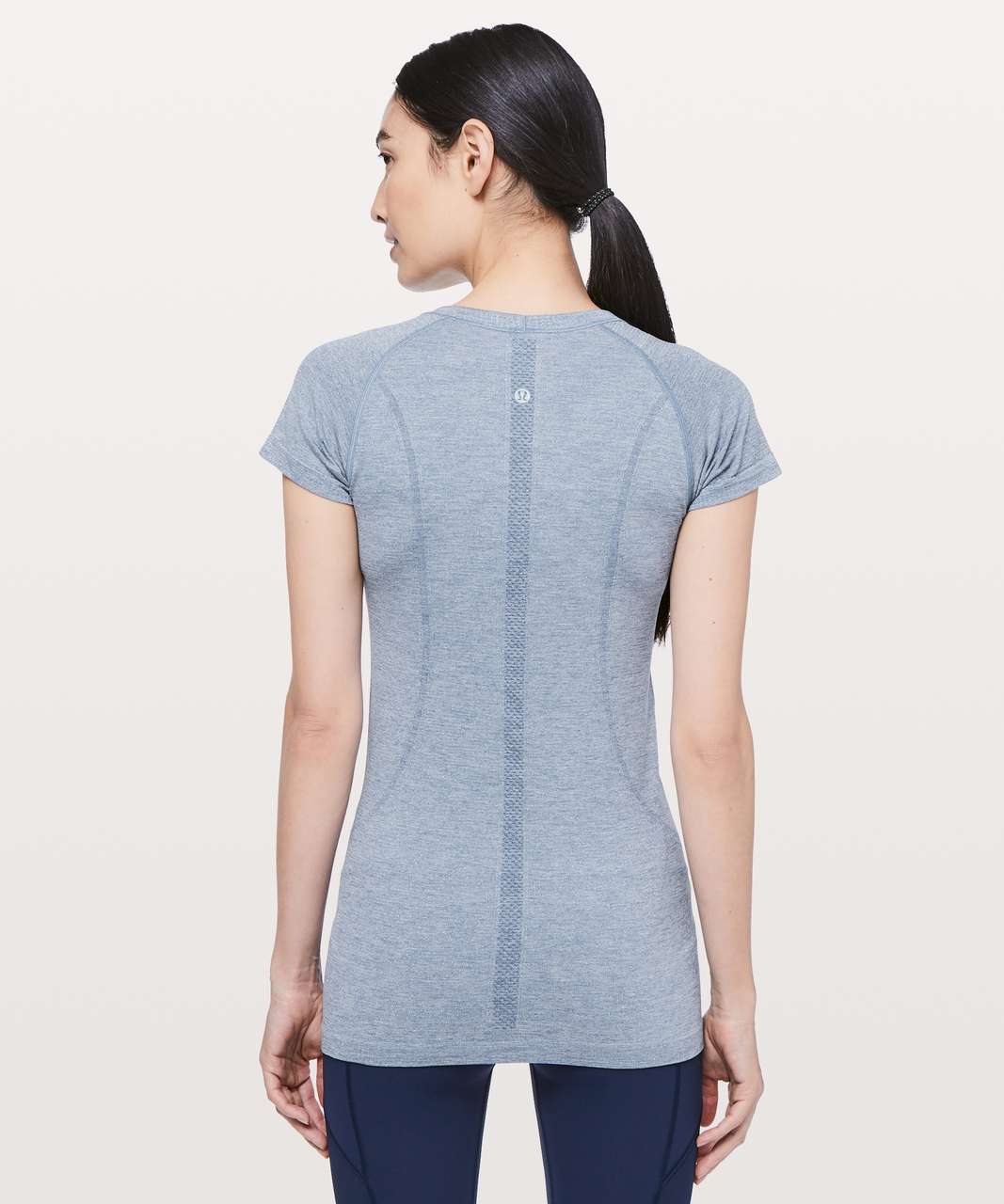 Lululemon Swiftly Tech Short Sleeve Crew *Sparkle - Gatsby Blue / White / Silver