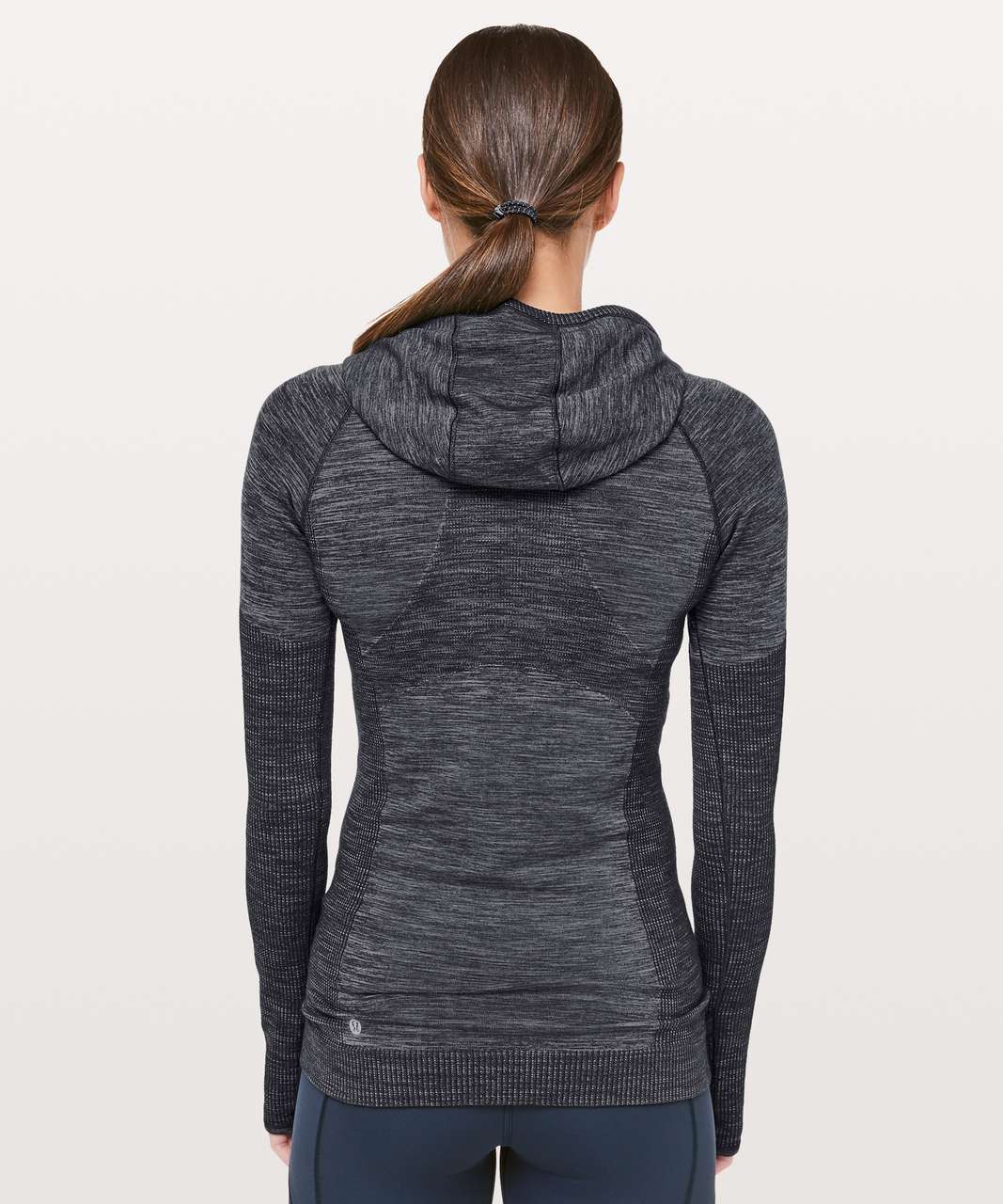 Lululemon Swiftly Wool 1/2 Zip Hoodie - Nocturnal Teal / White - lulu ...