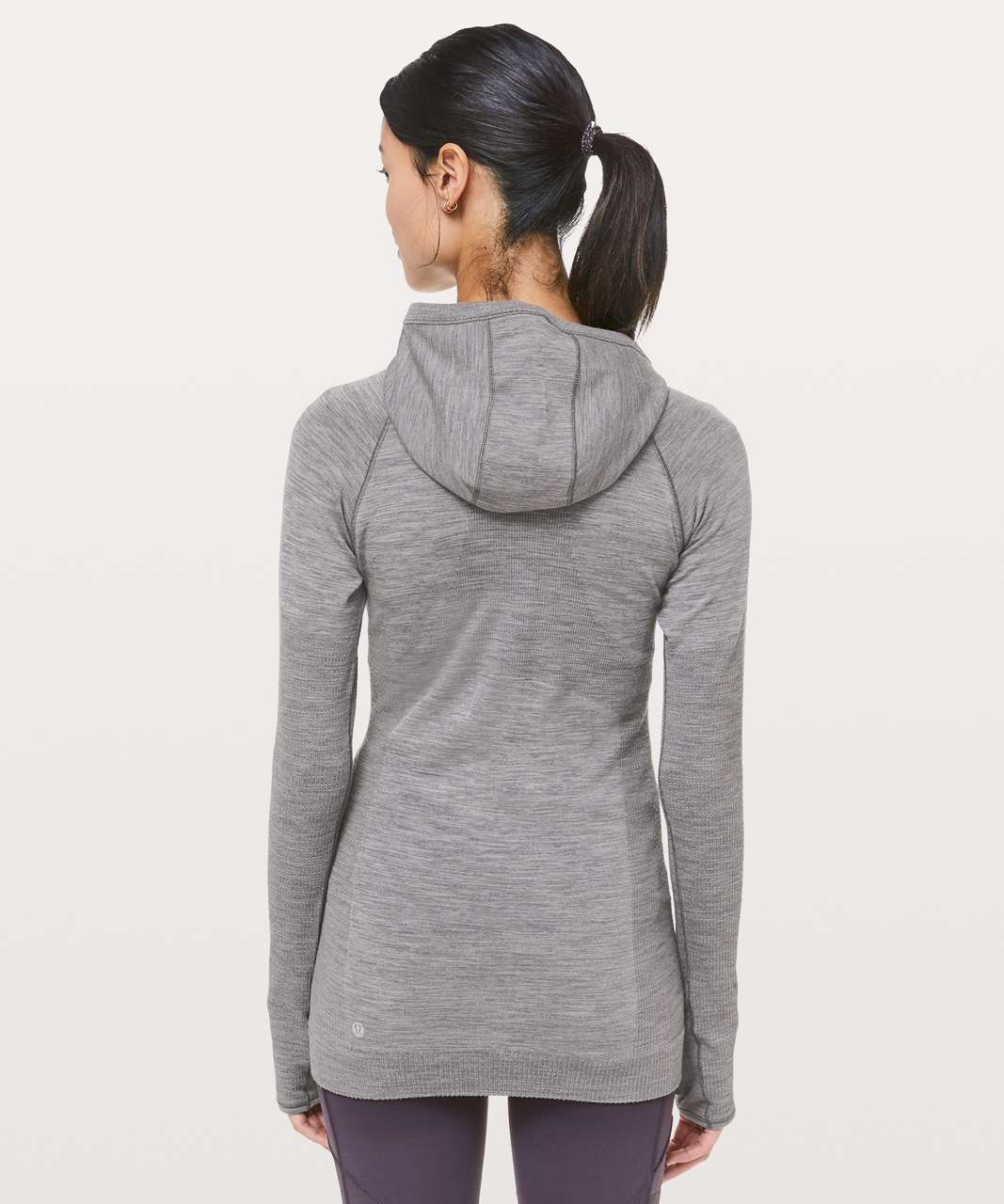 Lululemon Swiftly Wool 1/2 Zip Hoodie - Titanium / White