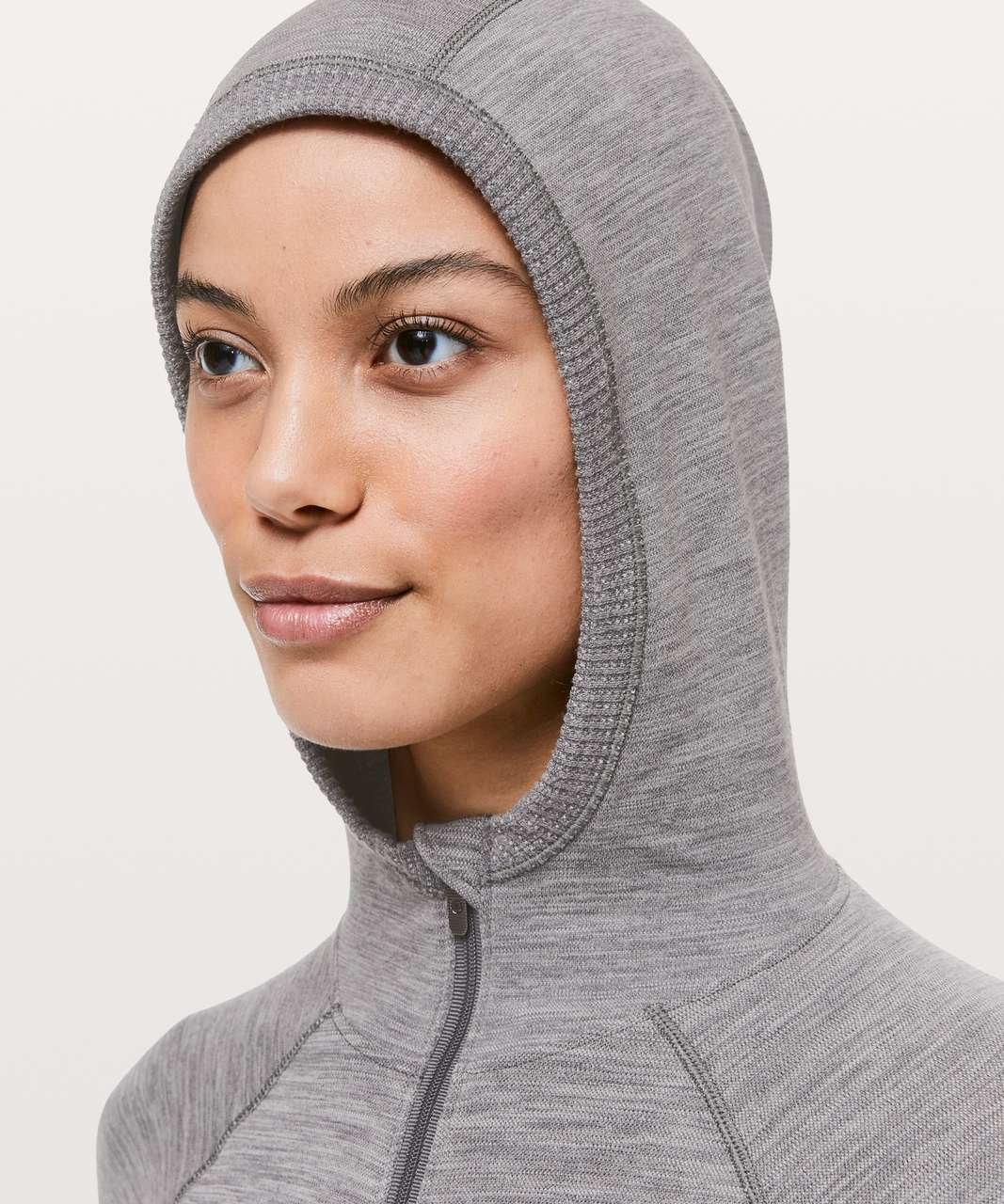 Lululemon Swiftly Wool 1/2 Zip Hoodie - Titanium / White