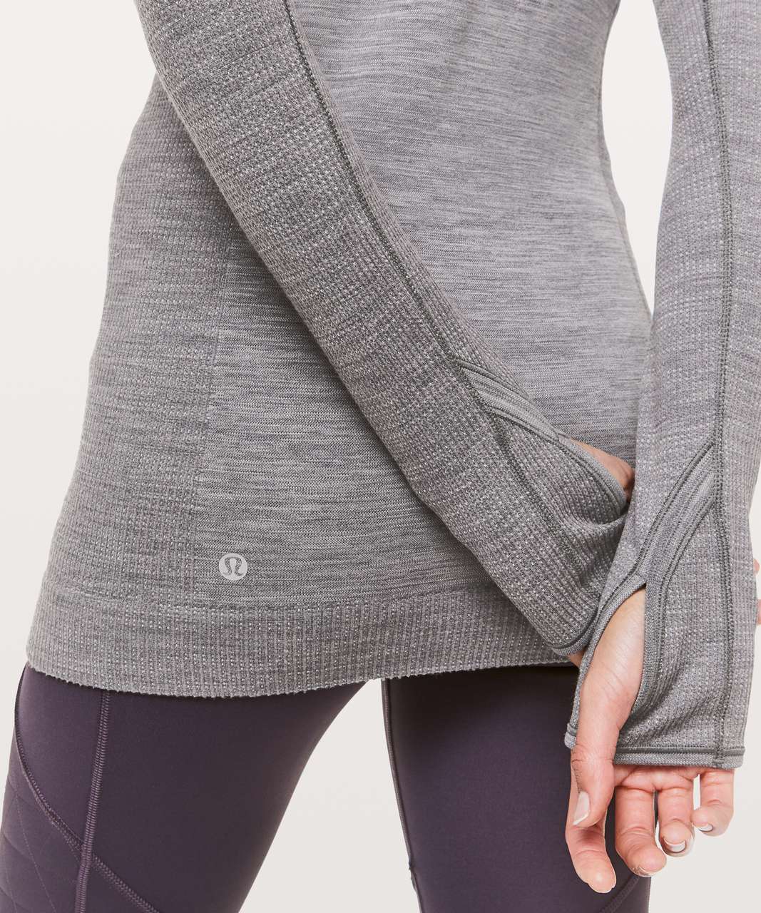 Lululemon Swiftly Wool 1/2 Zip Hoodie - Titanium / White