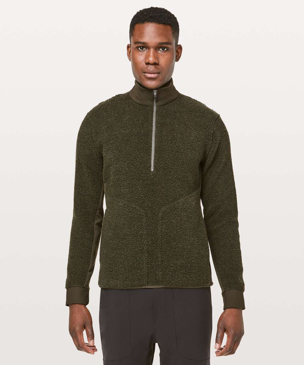 Lululemon Tundra Trek 1/2 Zip - Heathered Dark Olive